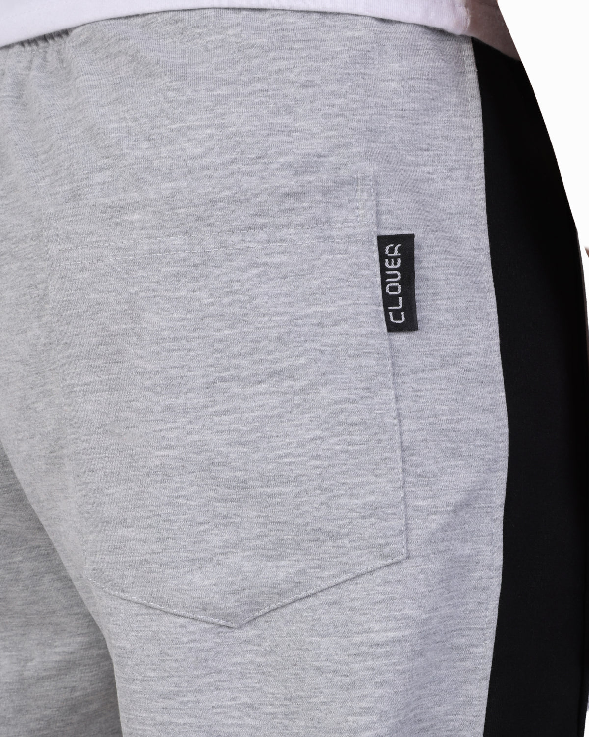 Clover Interlock Cuffed Pants – Rubber Logo Edition Light Grey