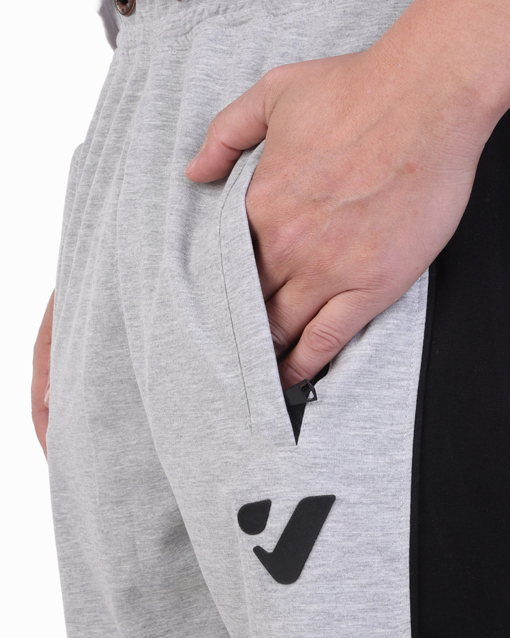 Clover Interlock Cuffed Pants – Rubber Logo Edition Light Grey