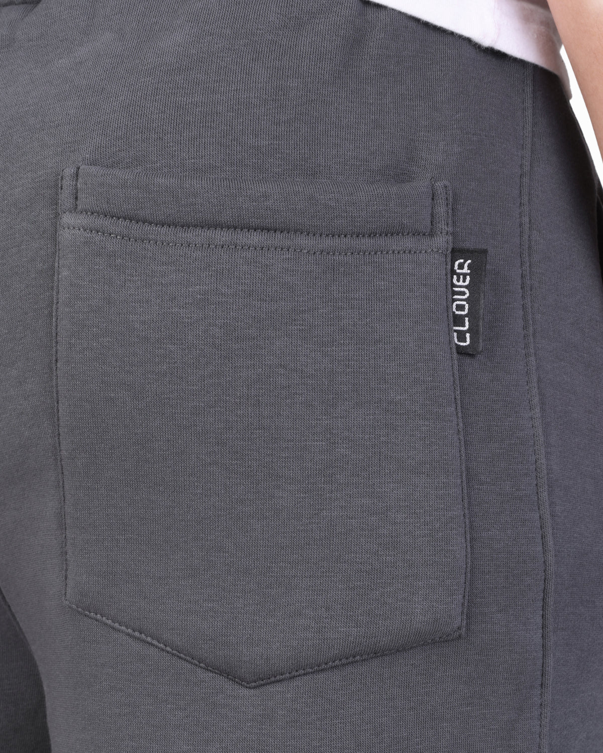 Rubber-logo sponge-texture joggers clover