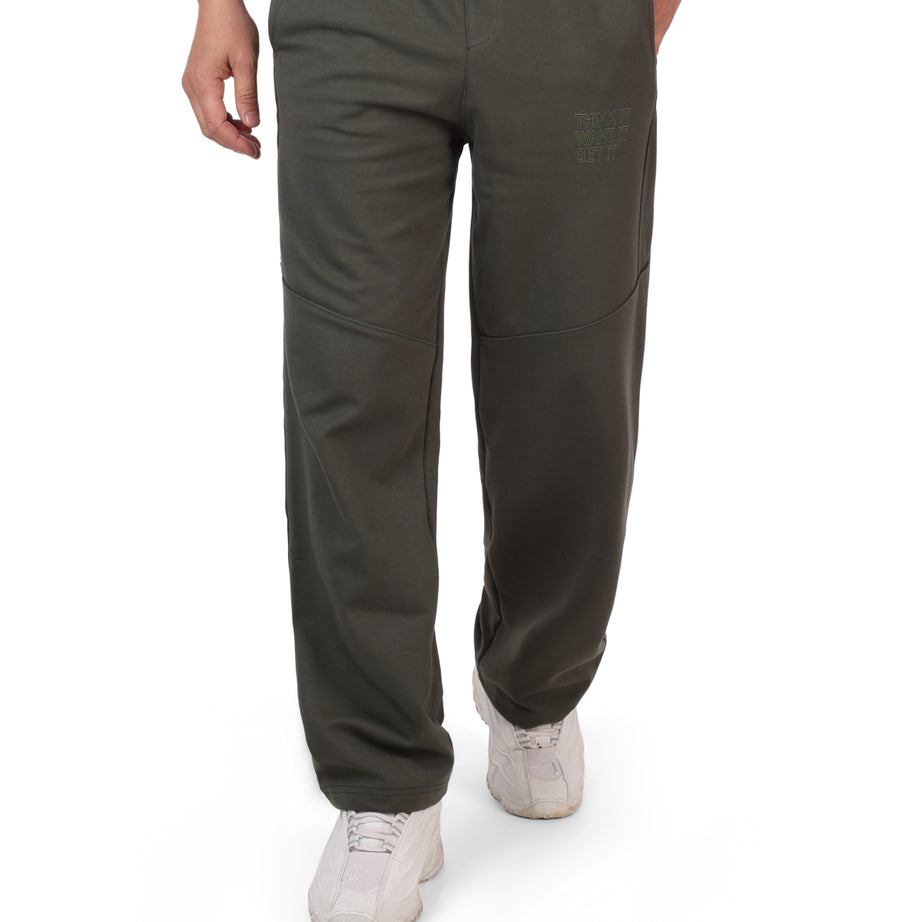 Wide-Leg Cotton Interlock Pants with DTF Print