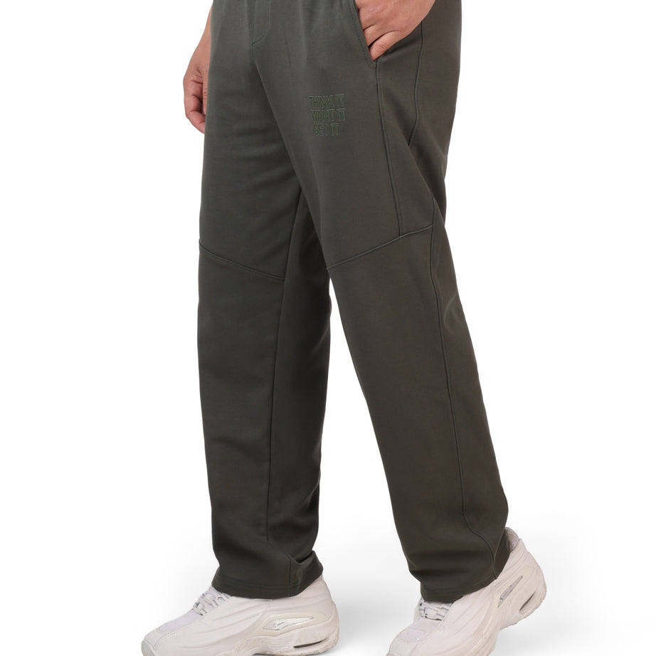 Wide-Leg Cotton Interlock Pants with DTF Print