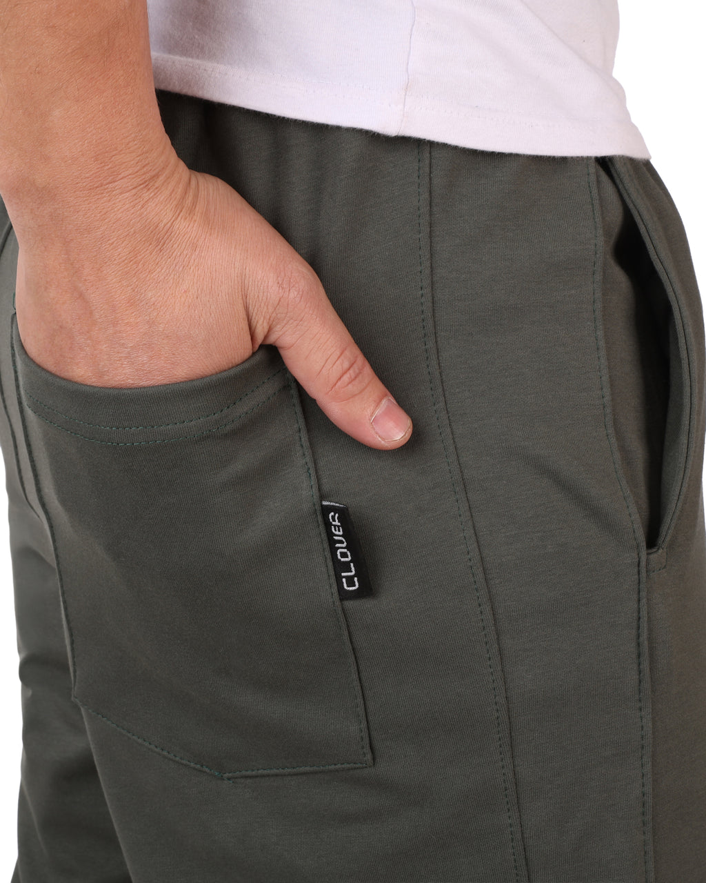 Wide-Leg Cotton Interlock Pants with DTF Print (olive)