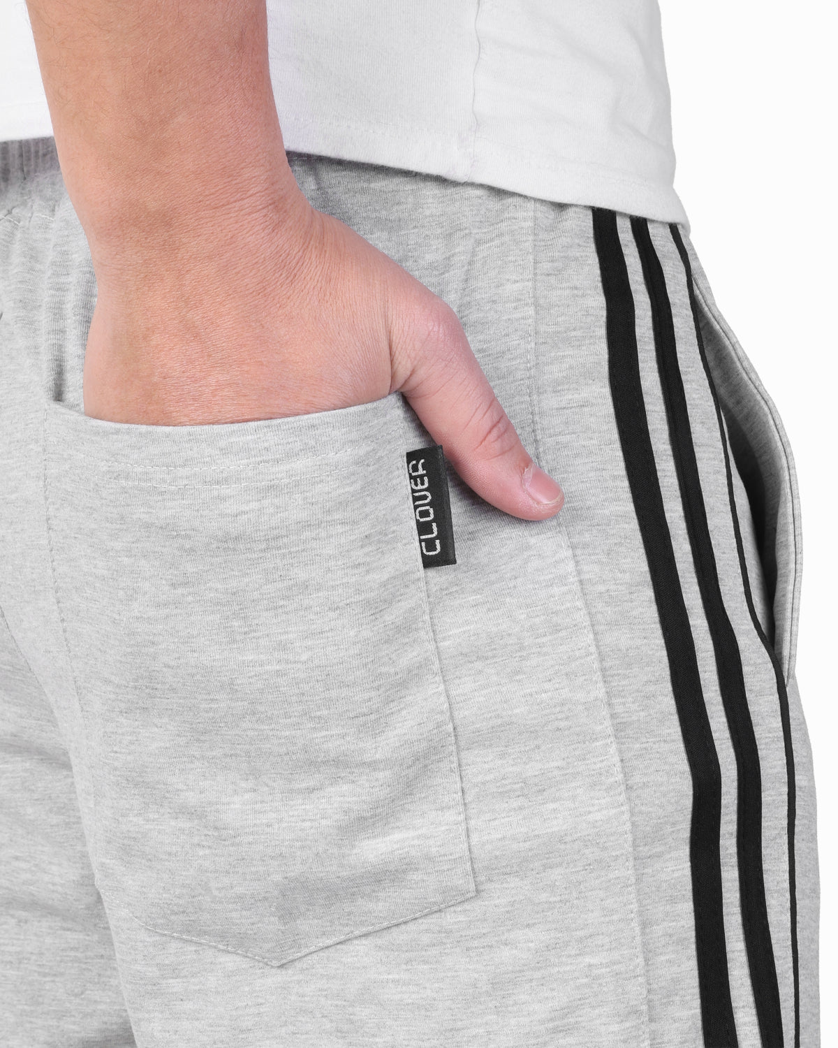 CLOVER Wide-Leg Interlock pants  (Rubber Printing) LIGHTGRAY