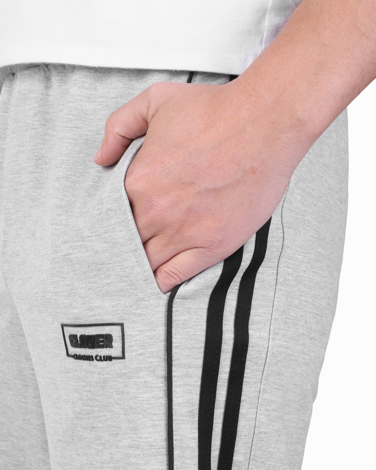 CLOVER Wide-Leg Interlock pants  (Rubber Printing) LIGHTGRAY