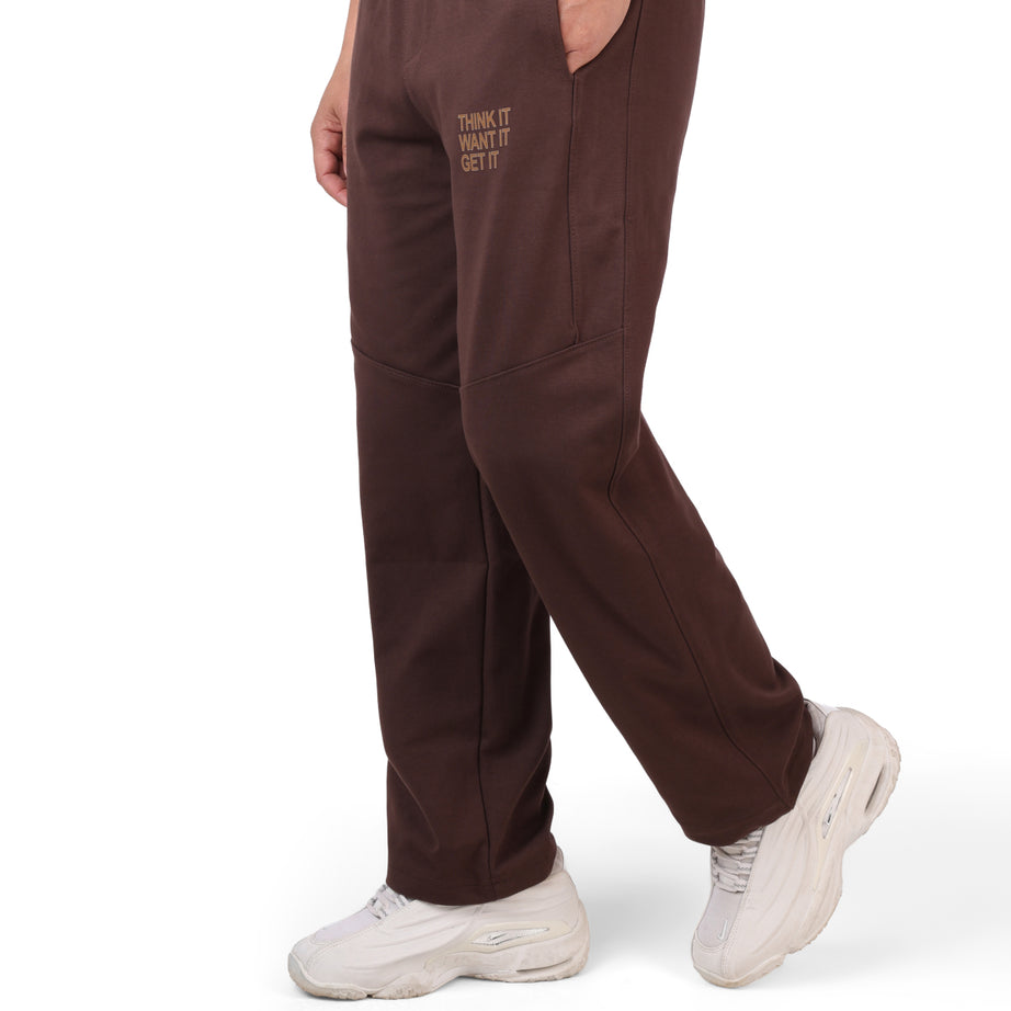 Wide-Leg Cotton Interlock Pants with DTF Print