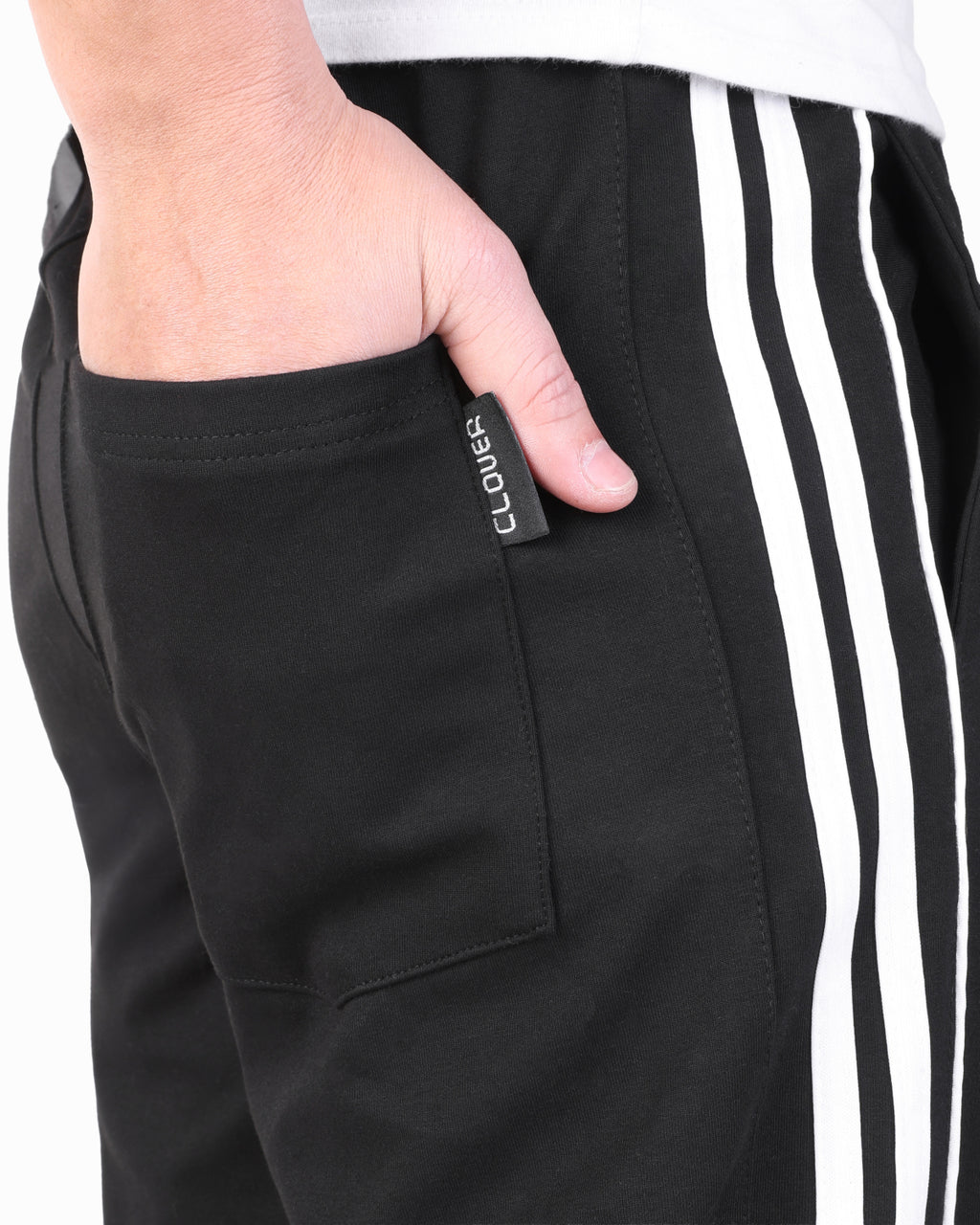 CLOVER Wide-Leg Interlock pants  (Rubber Printing) Black