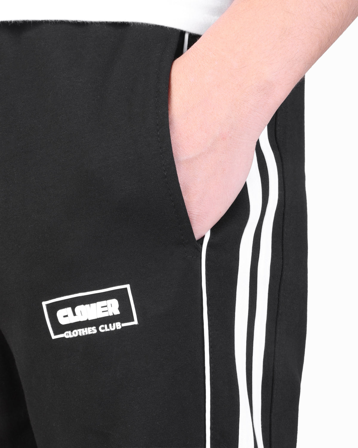 CLOVER Wide-Leg Interlock pants  (Rubber Printing) Black