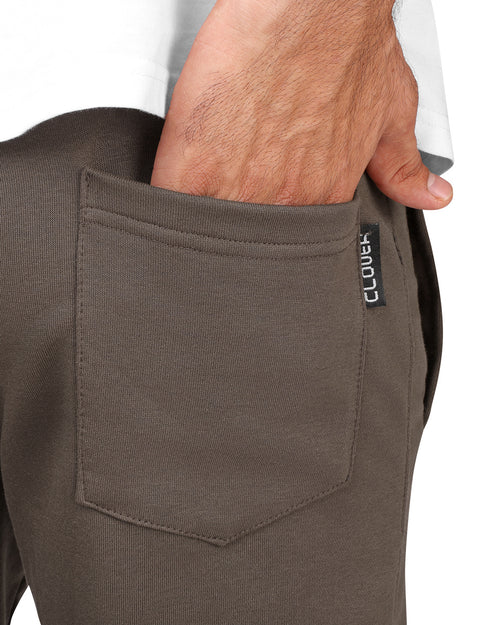 clover cotton SweatPants printed Brown