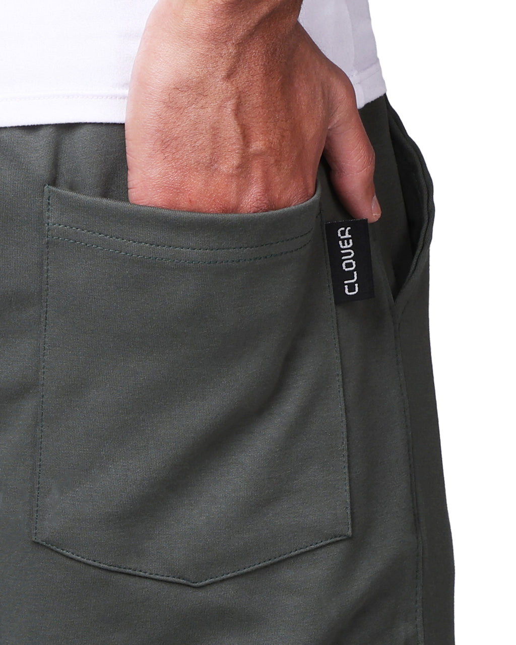 CLOVER Interlock Cotton pants – Two Side Pockets olive