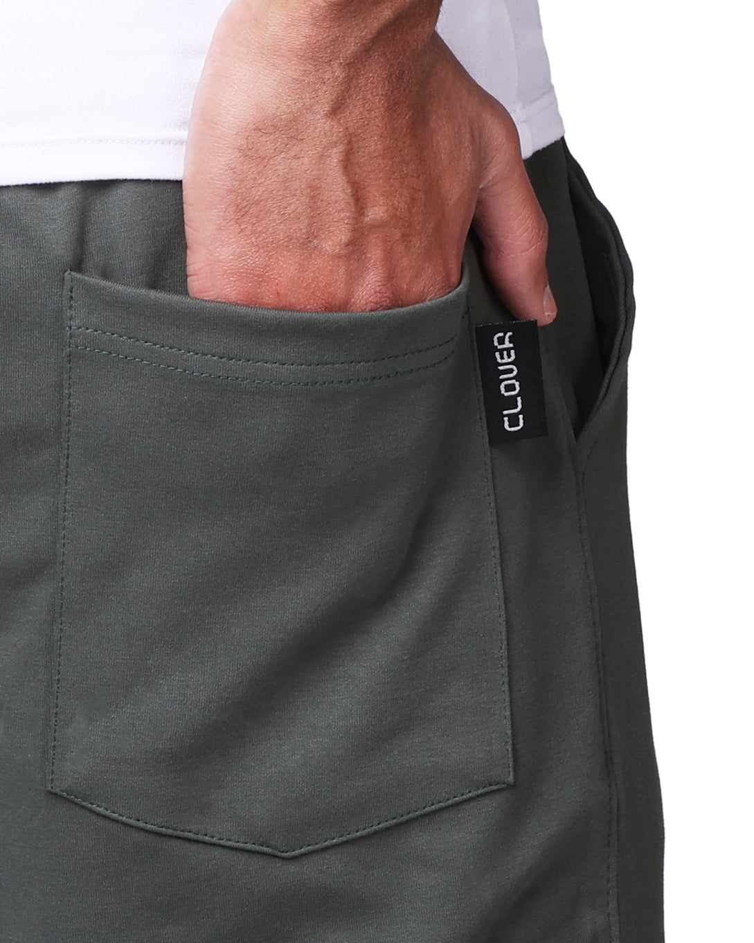 CLOVER Interlock Cotton pants – Two Side Pockets olive
