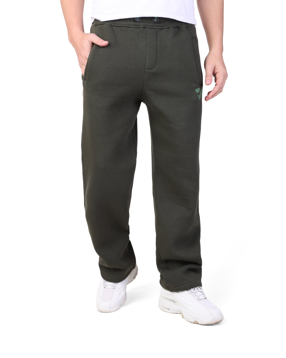 Rubber-logo sponge-texture joggers clover
