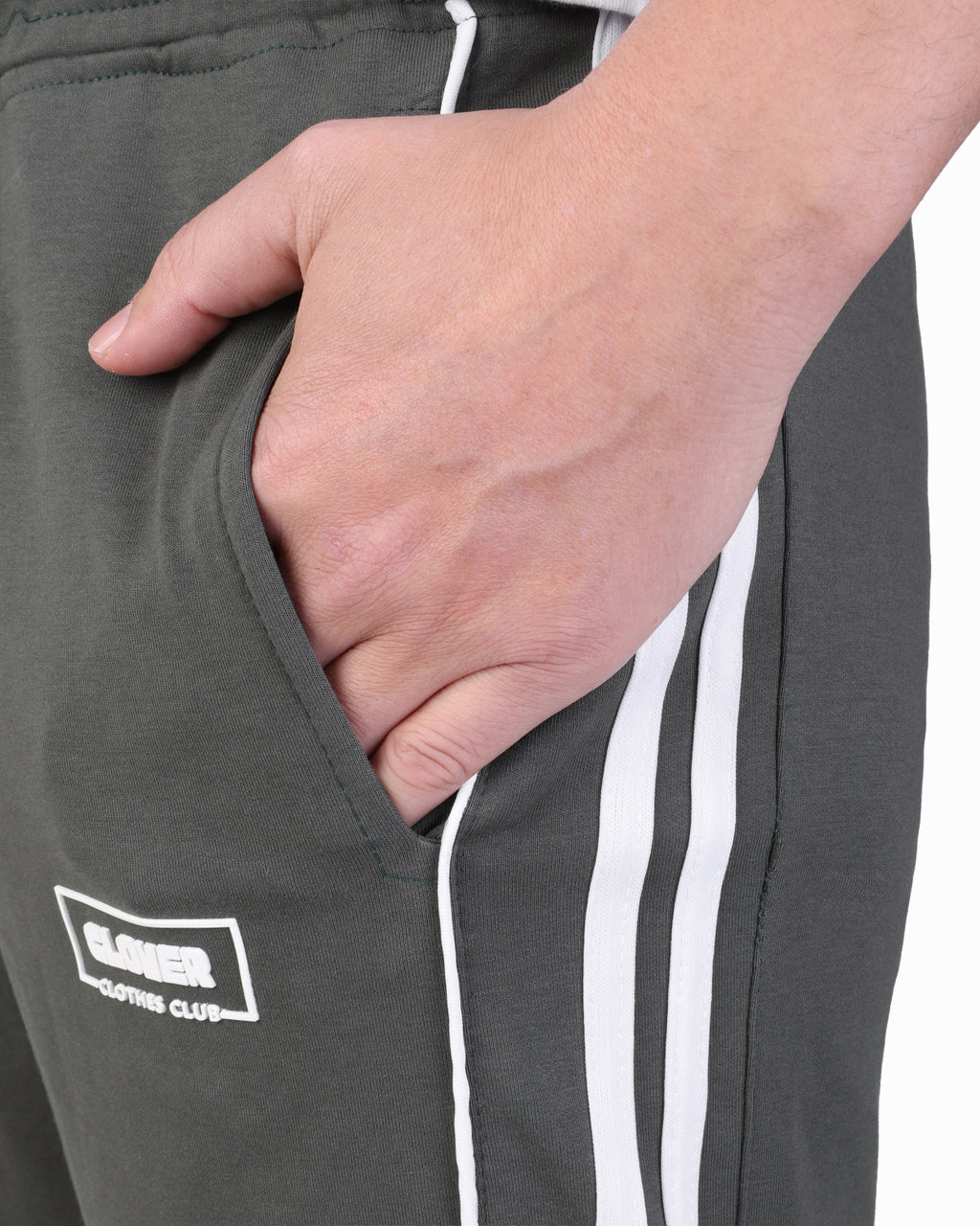 CLOVER Wide-Leg Interlock pants  (Rubber Printing) Olive