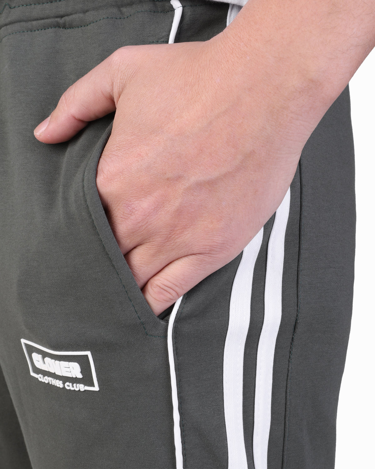 CLOVER Wide-Leg Interlock pants  (Rubber Printing) Olive