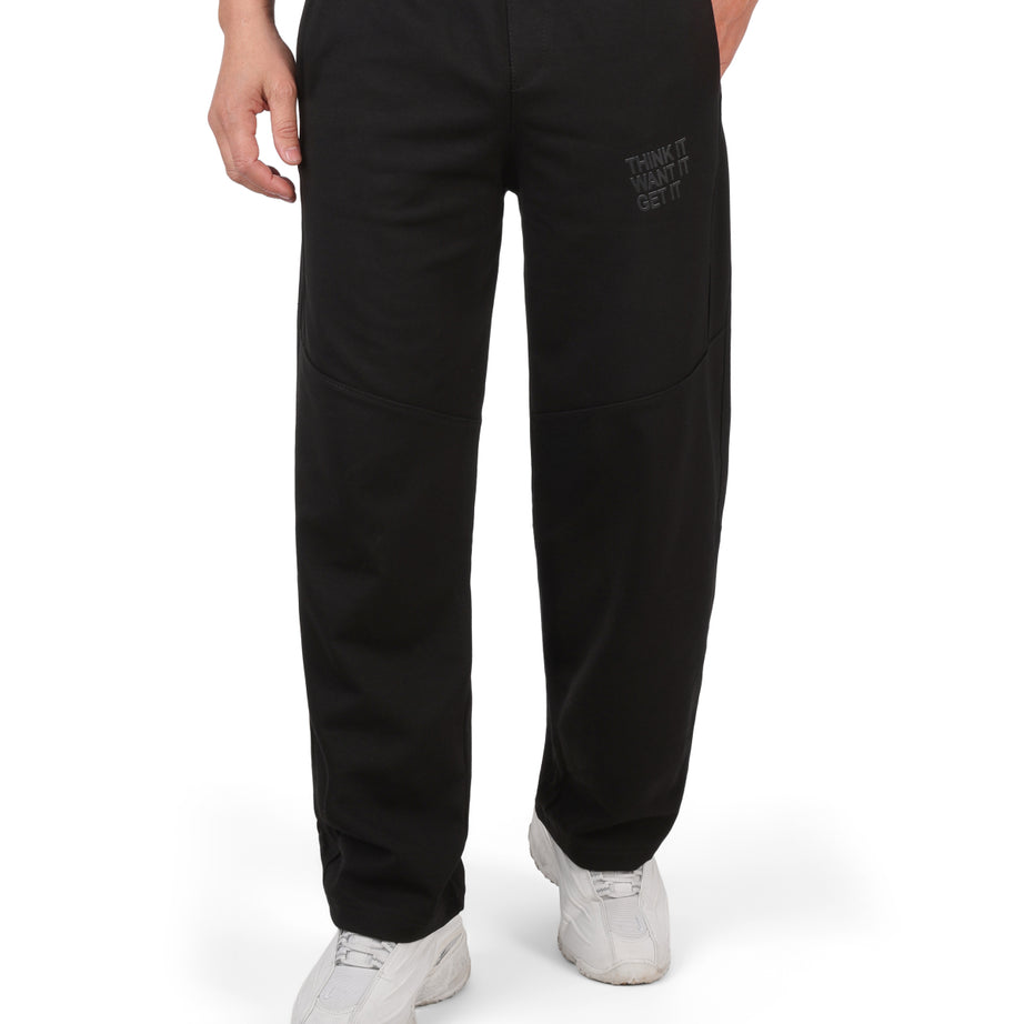 Wide-Leg Cotton Interlock Pants with DTF Print