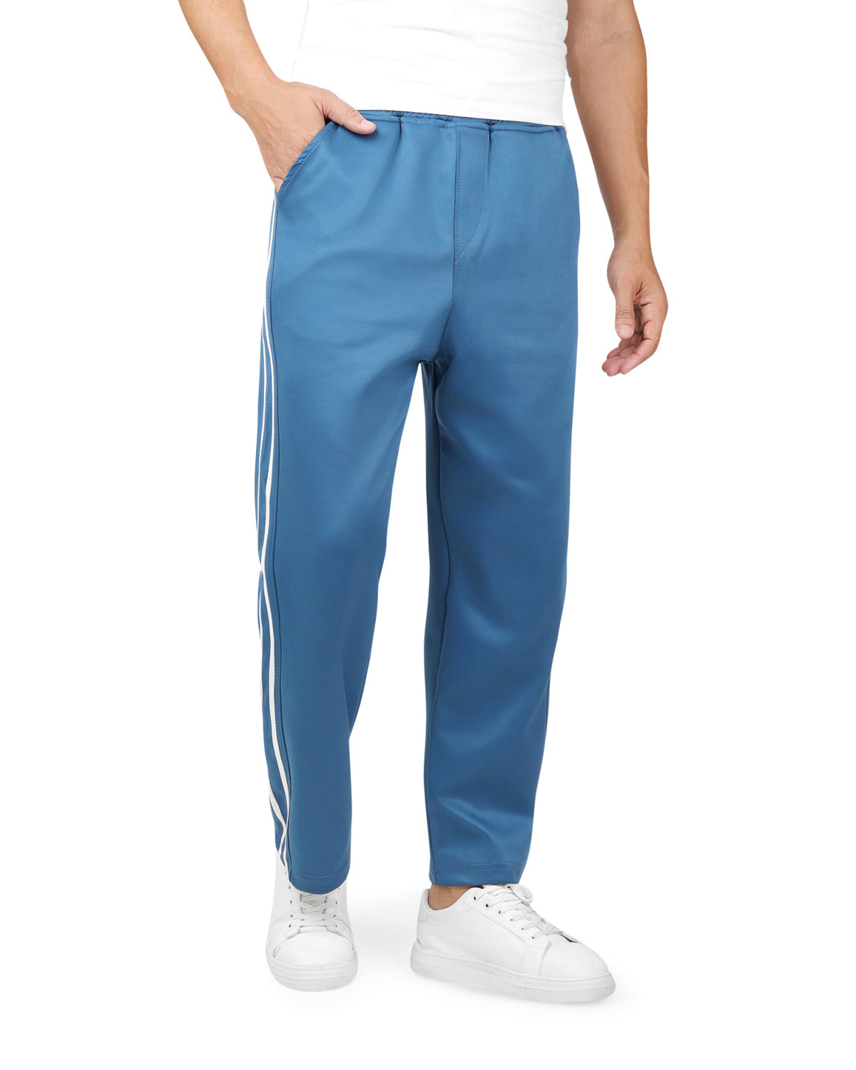 Wide-Leg Diving Fabric(printed) light blue