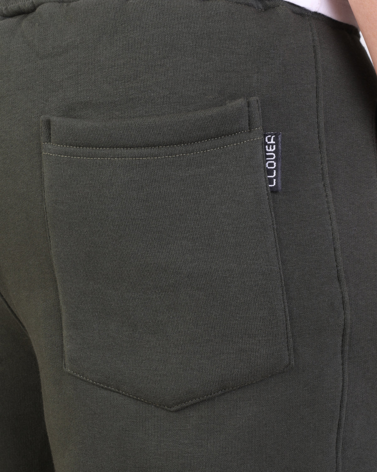 Rubber-logo sponge-texture joggers clover