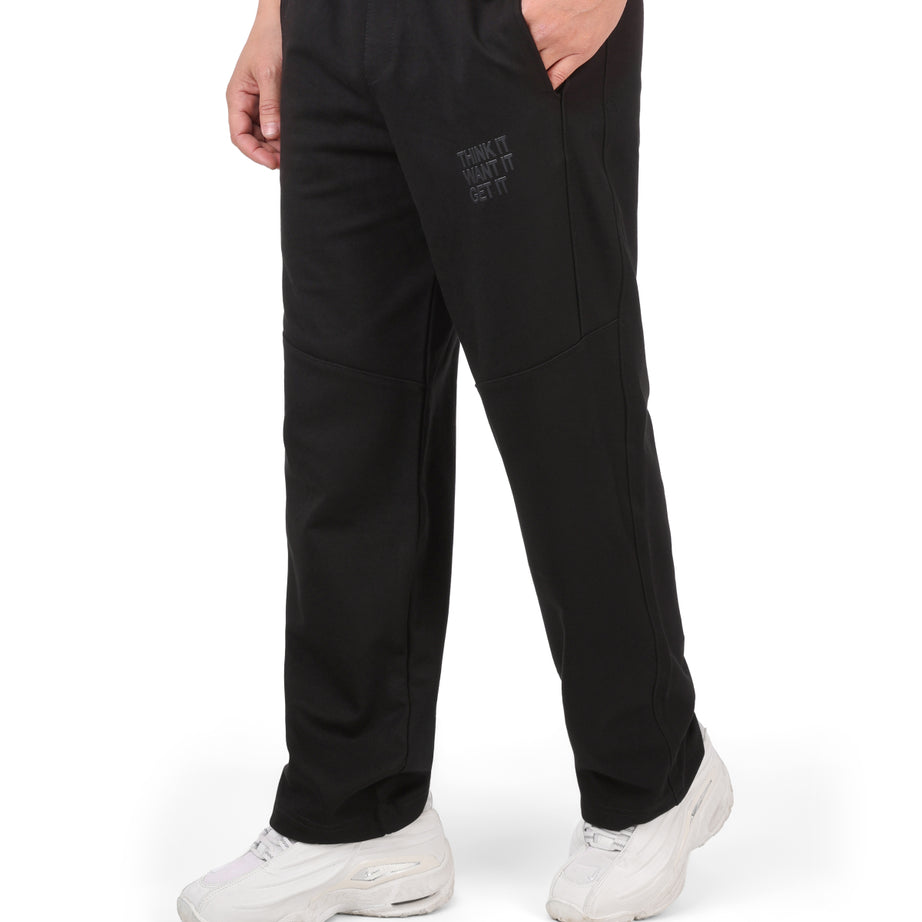 Wide-Leg Cotton Interlock Pants with DTF Print