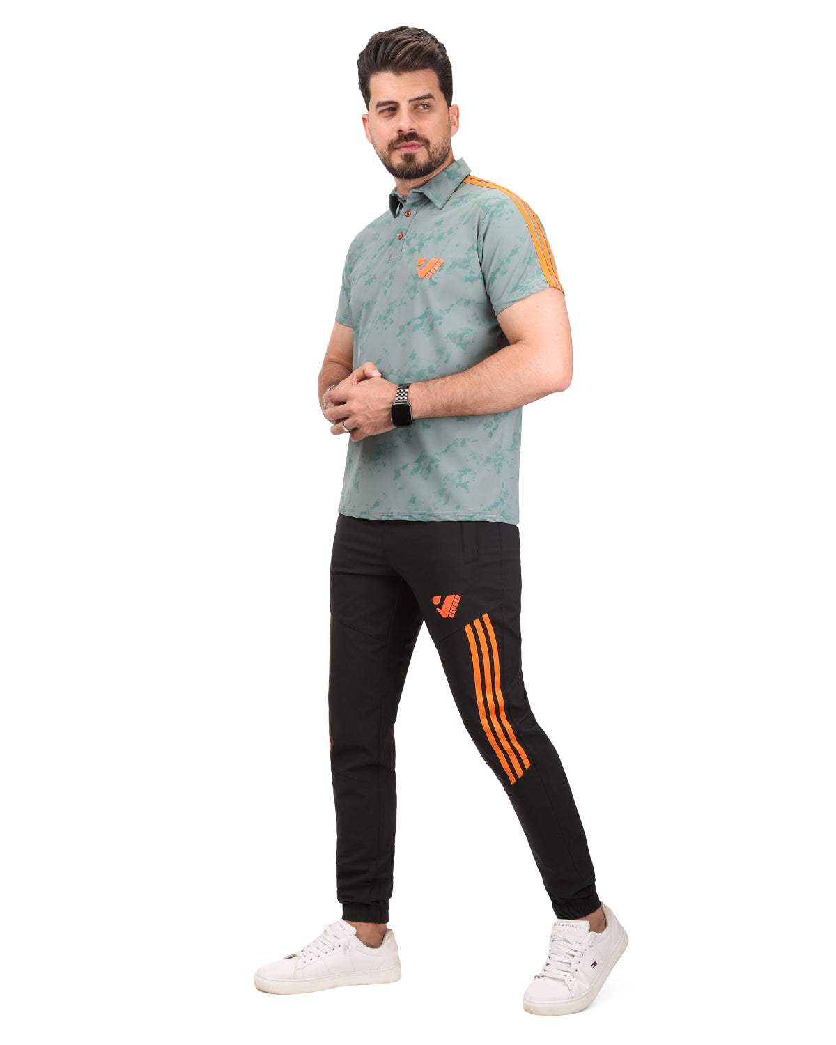 Polo Clover tracksuit with stripe