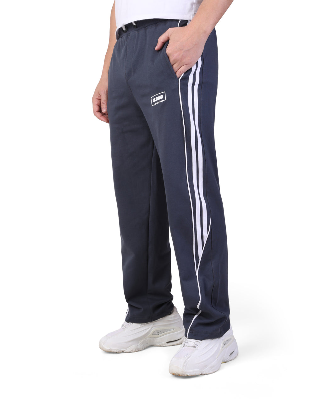 CLOVER Wide-Leg Interlock pants  (Rubber Printing) Gray