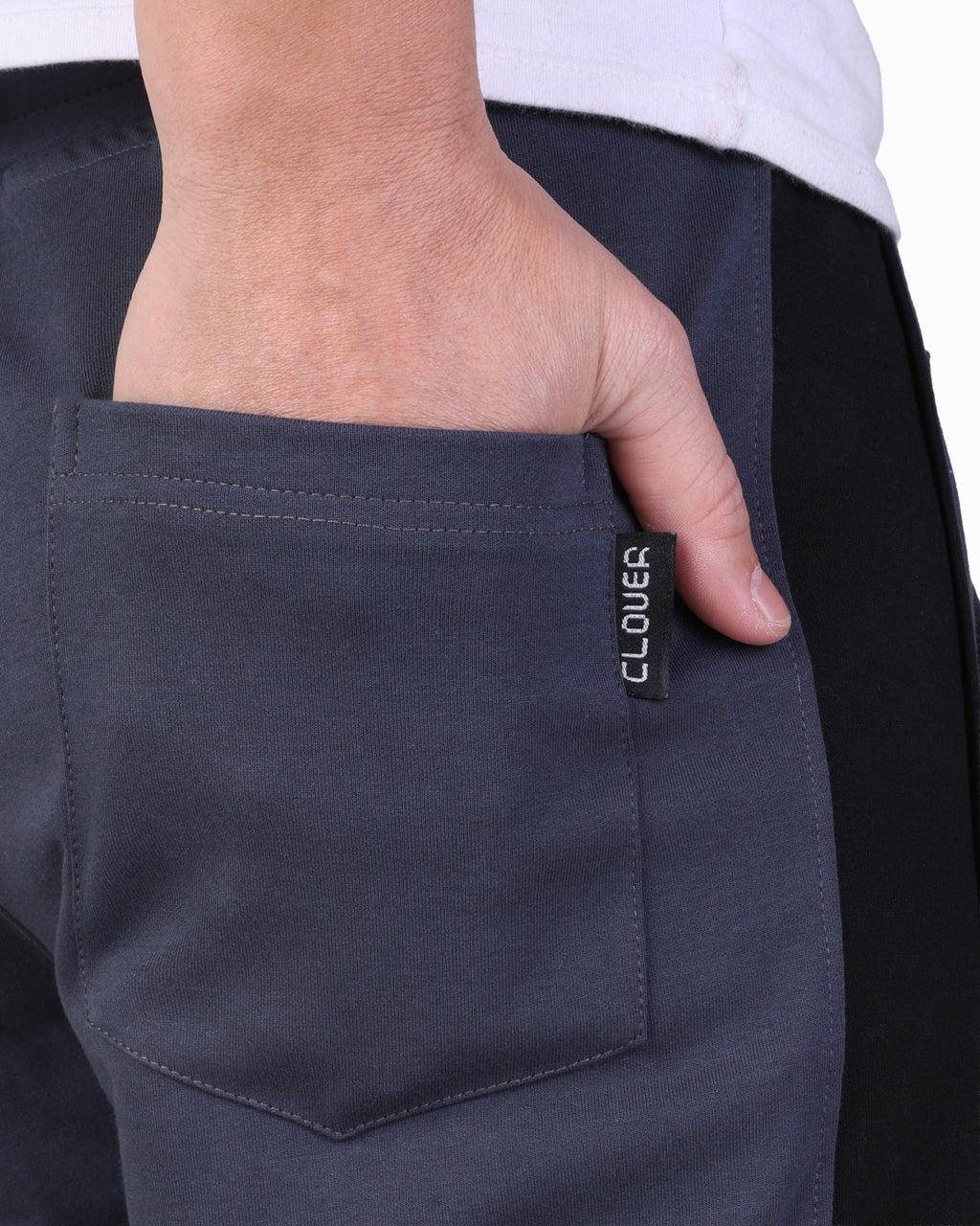 Clover Interlock Cuffed Pants – Rubber Logo Edition GRAY