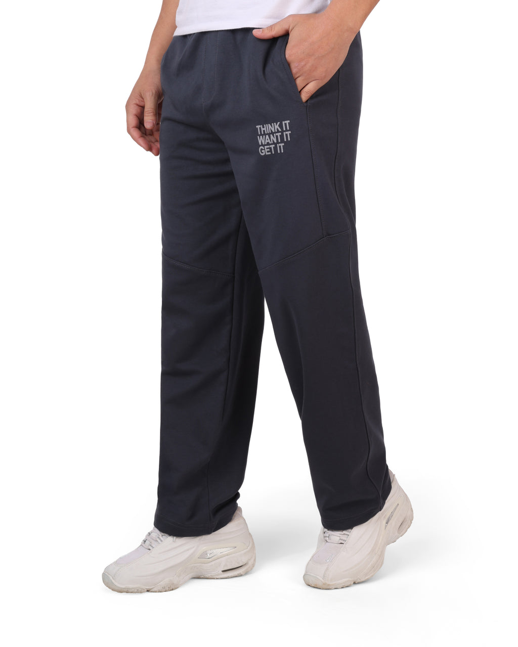 Wide-Leg Cotton Interlock Pants with DTF Print (dark gray)