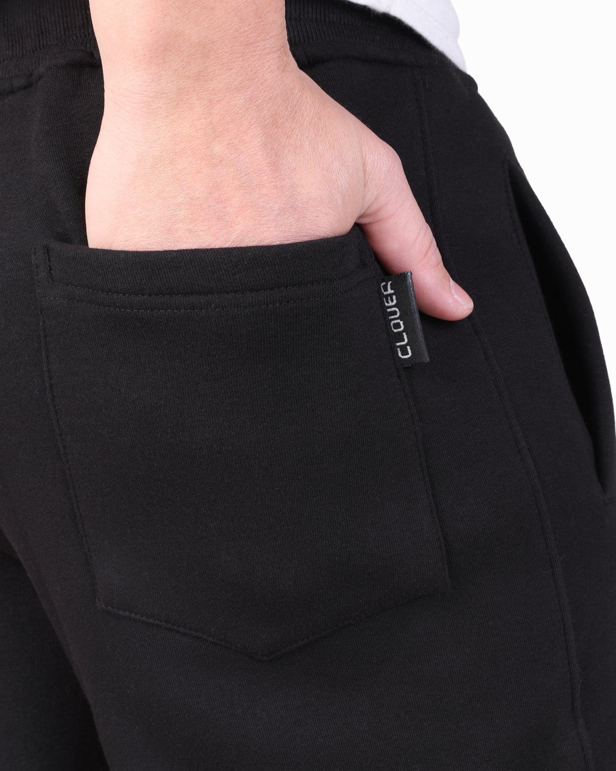 Rubber-logo sponge-texture joggers clover