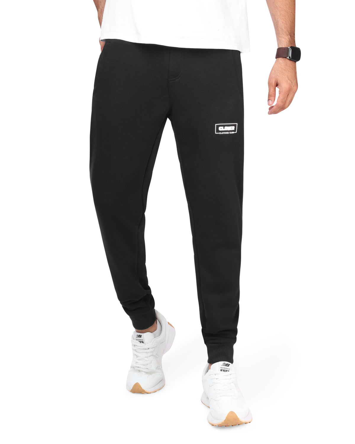 clover cotton SweatPants printed black (over size)