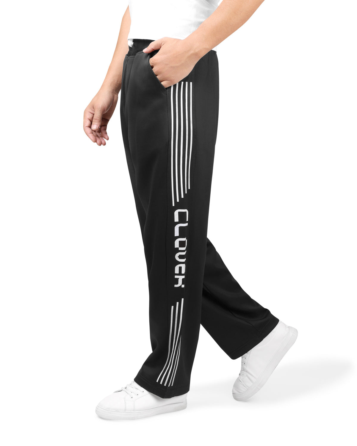 Wide-Leg Diving Fabric(printed) black