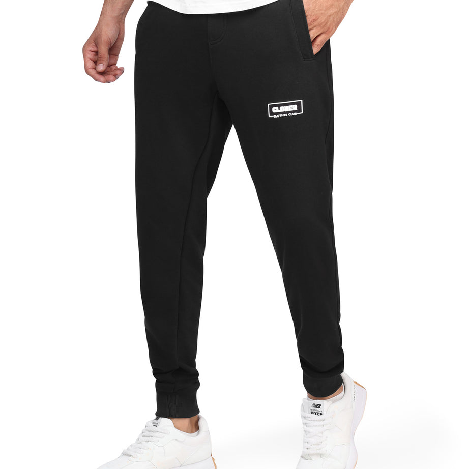 clover cotton SweatPants printed black