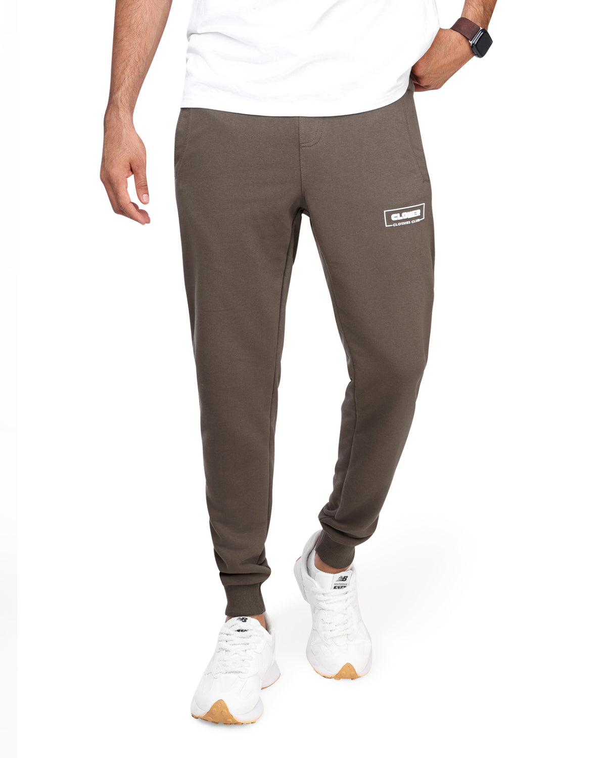 clover cotton SweatPants printed Brown (oversize)